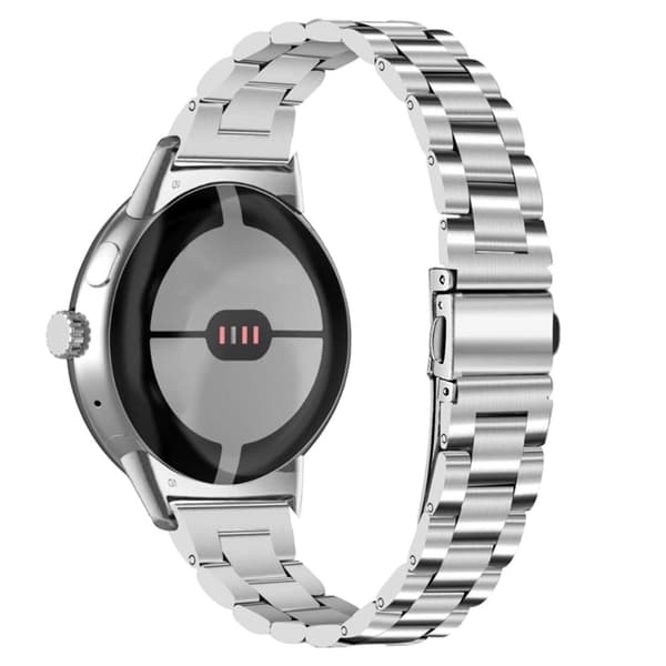 Urrem med 3 perler i rustfrit stål til Google Pixel Watch - Sølv