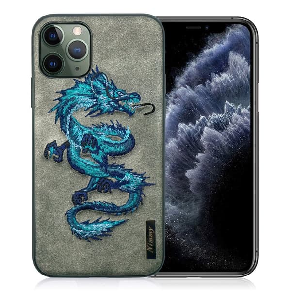 Nimmy Dragon iPhone 11 Pro broderet Cover - Blå