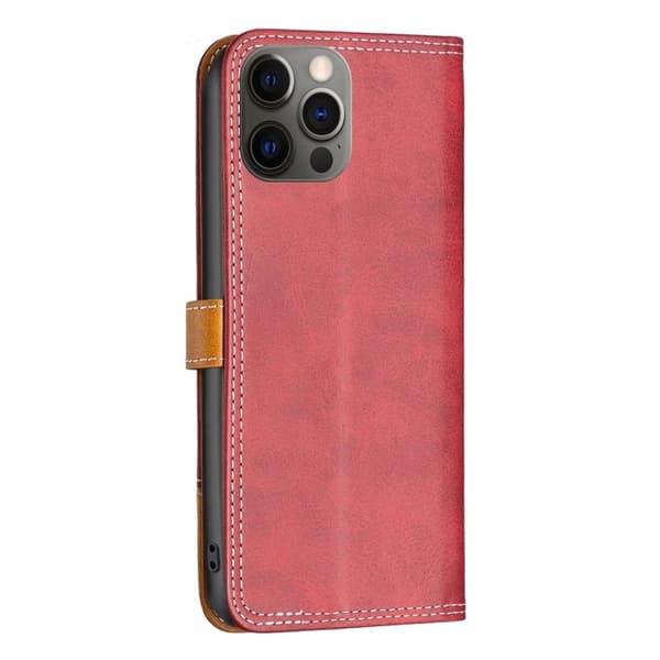 BINFEN tofarget læretui for iPhone 12 / iPhone 12 Pro - Rød