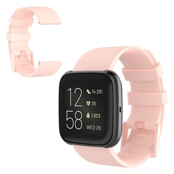 Fitbit Versa 2 / Versa Lite silikon klokkereim - Rosa / Størrelse: L