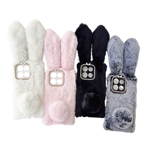 Fluffy Rabbit Motorola Moto G86 deksel - Hvit