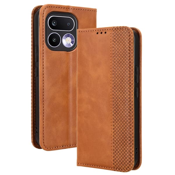 Hållbart konstläder Realme 16 Pro fodral med plånbok - Brun