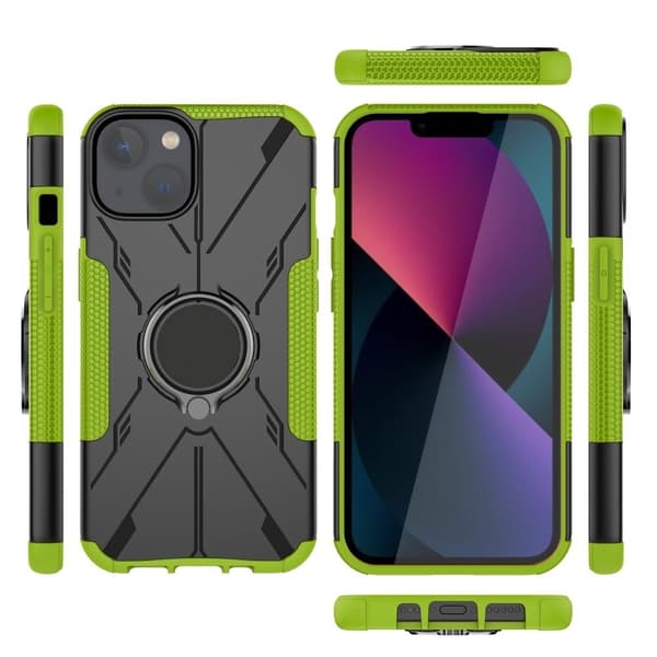Kickstand-skydd med magnetisk platta för iPhone 13 Mini - Grön