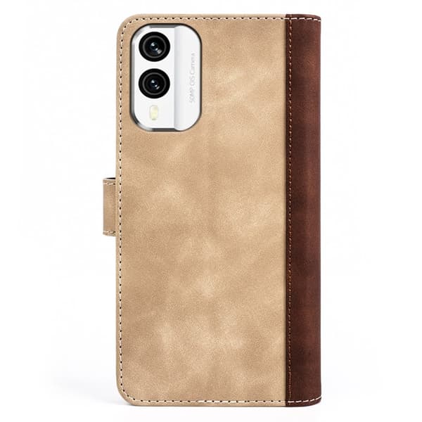 Tofarget lærdeksel for Nokia X30 - Gul