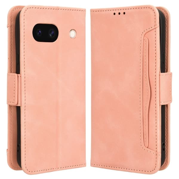 Moderne Google Pixel 8A læderetui med pung - Pink