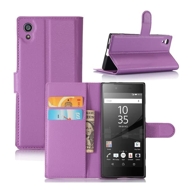 Sony Xperia XA1 stilfuldt læder-etui - Lilla