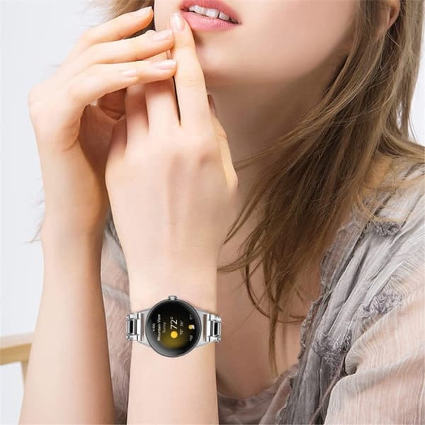 Google Pixel Watch urrem i rustfrit stål i resin-stil - Sølv / Sort