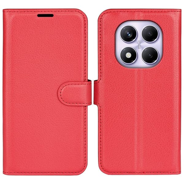 Klassisk Xiaomi Redmi Note 14 Pro 4G flip etui - Rød