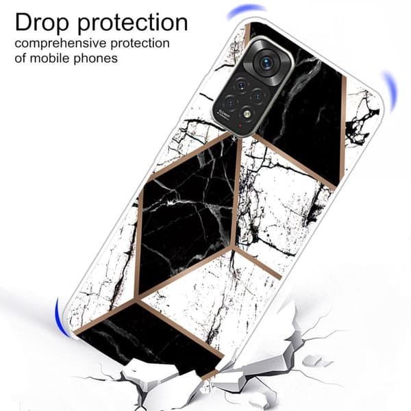 Marble Xiaomi Redmi Note 11 Pro 5G Etui - Sort og Hvid Marmor Form