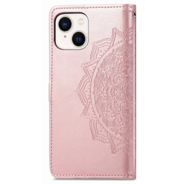 Mandala iPhone 14 Flippetui - Rose Gull