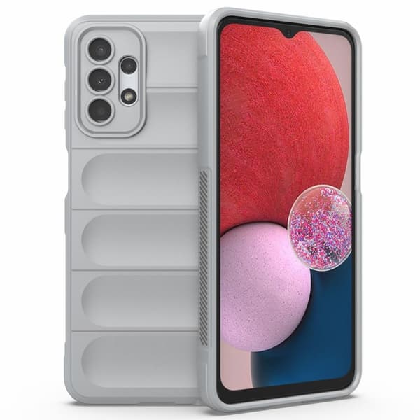 Mjukt greppformat Samsung Galaxy A13 4G skal - Silver/Grå