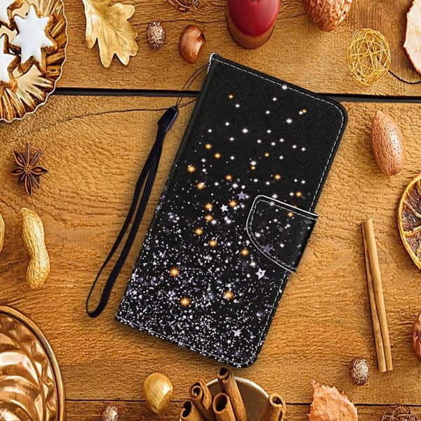 Wonderland Samsung Galaxy S22 Flip Etui - Sorte Stjerner