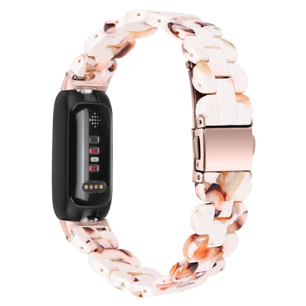 Fitbit Inspire 3 oval harpiksrem i rustfrit stål - Nougat-Mønster