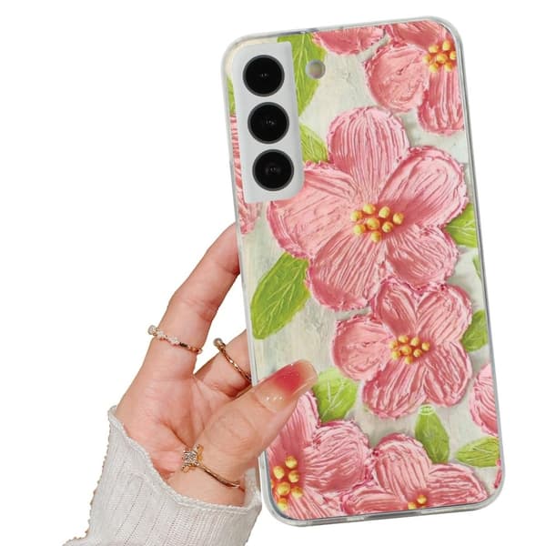 Deco Samsung Galaxy S22 Plus Etui - Lyserøde Blomster