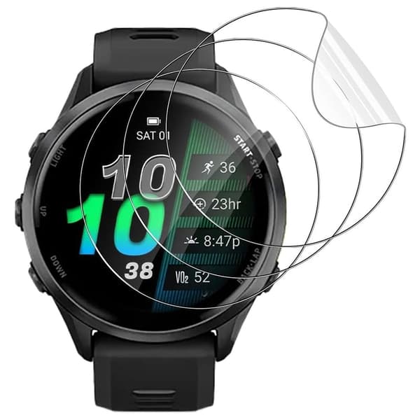 3-osainen Garmin Forerunner 970 kellon näytönsuoja 3D Edge Anti Scratch Hydrogel Film