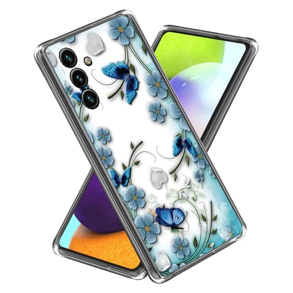 Deco Samsung Galaxy A34 5G Etui - Sommerfugl og Blomst