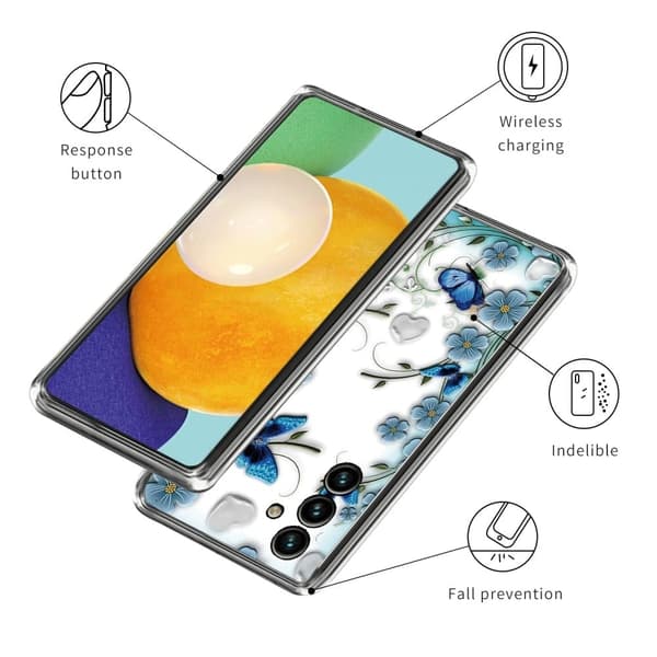 Deco Samsung Galaxy A34 5G Etui - Sommerfugl og Blomst