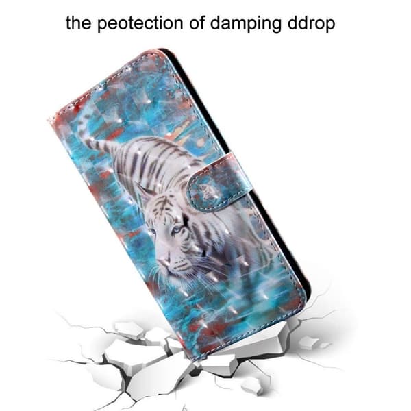 Huawei P30 Pro lysspot dekoreret læder flip etui - Tiger