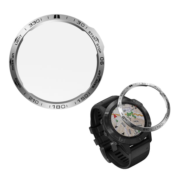 Garmin Fenix 6X rostfritt stål bezel - silver / Style A