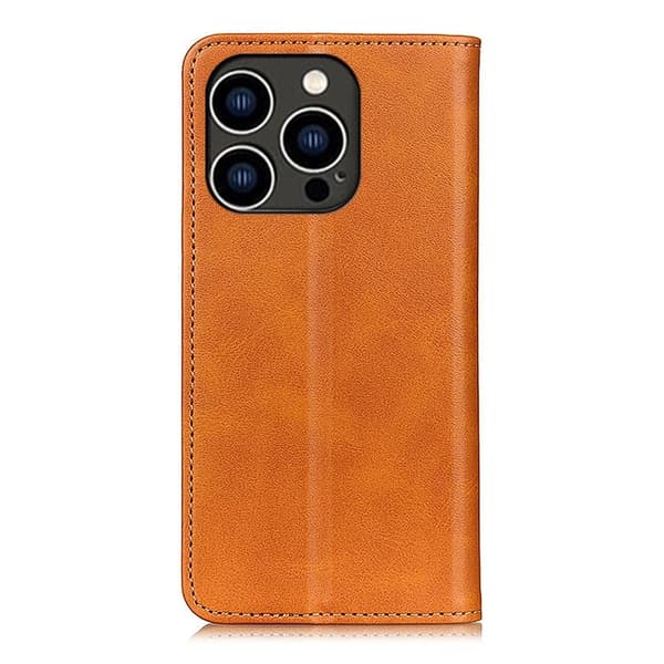 Hållbart konstläder iPhone 16 Pro Max fodral med plånbok - Brun