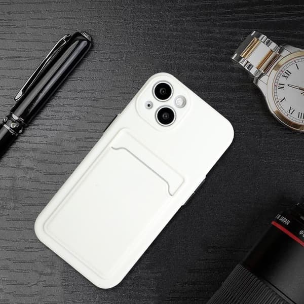 Deksel med Kortholder til iPhone 13 - Hvit