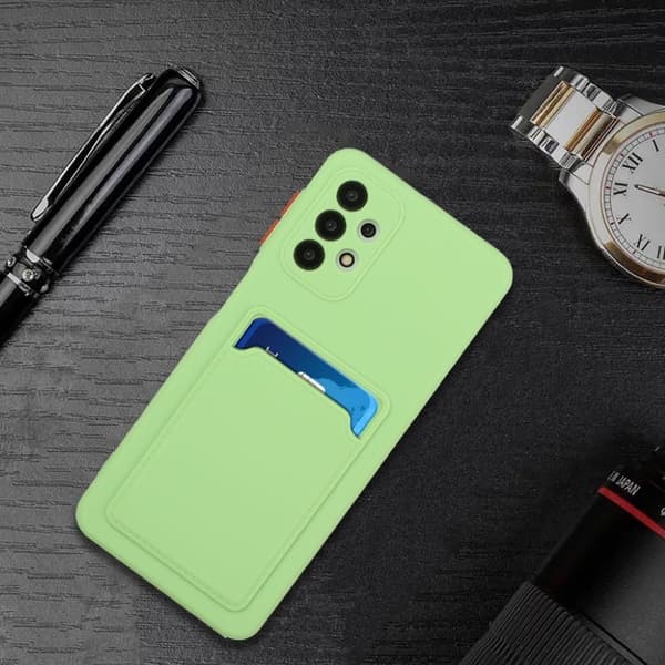 Card Holder Deksel til Samsung Galaxy A32 5G - Grønn