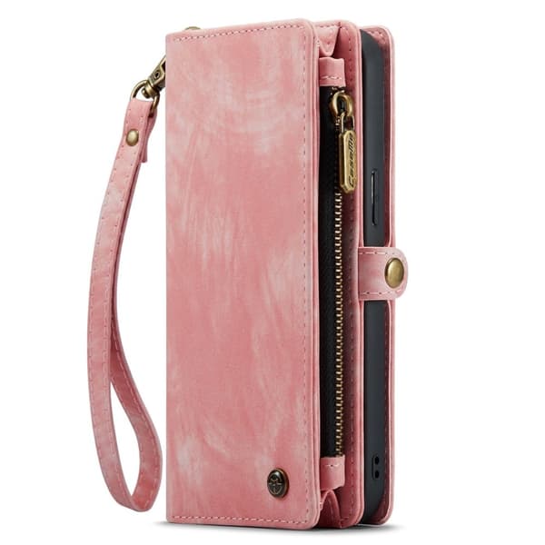 CaseMe iPhone 14 Pro Zipper Lompakko - Pinkki