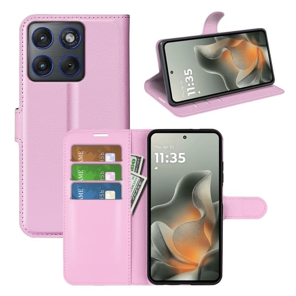 Classic Motorola Edge 70 flip etui - Rosa