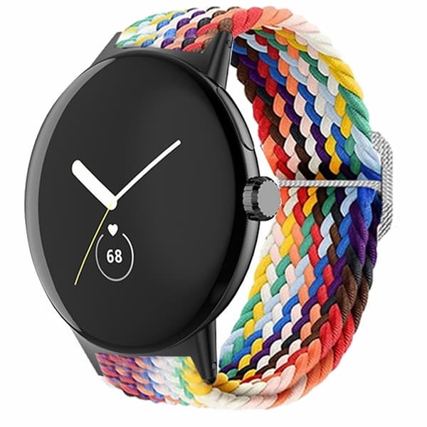 Flätat elastiskt klockarmband Google Pixel Watch / Watch 2 Ersättningsbart justerbart armband - Regnbåge