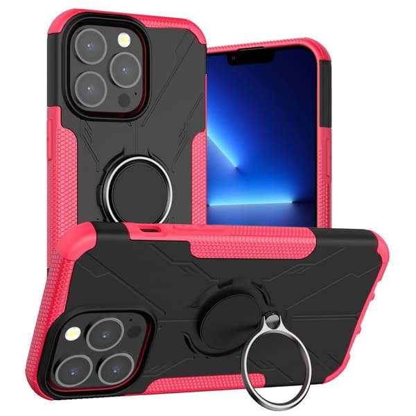 Kickstand-skydd med magnetisk platta för iPhone 13 Pro - Ros