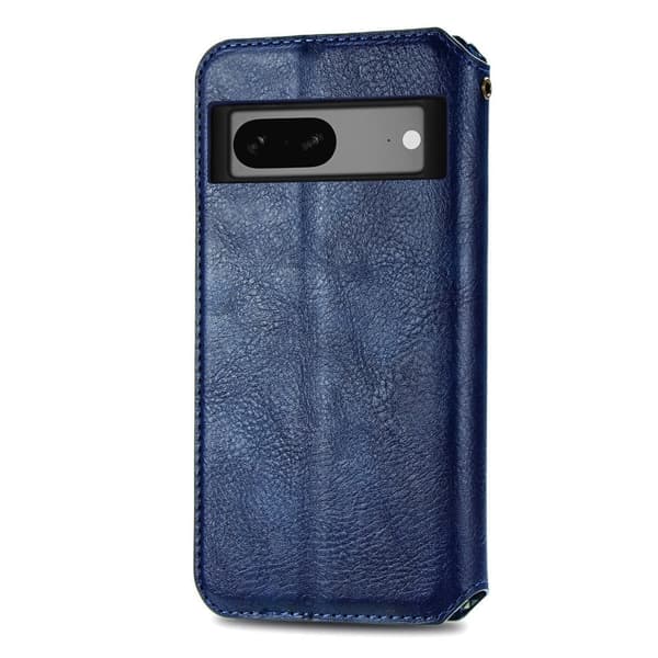Læretui med A Stilfull Rhombus Imprint til Google Pixel 7a - Blå
