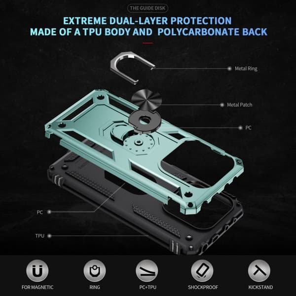 Bofink Combat Xiaomi Redmi Note 14 4G cover - Sortliggrøn
