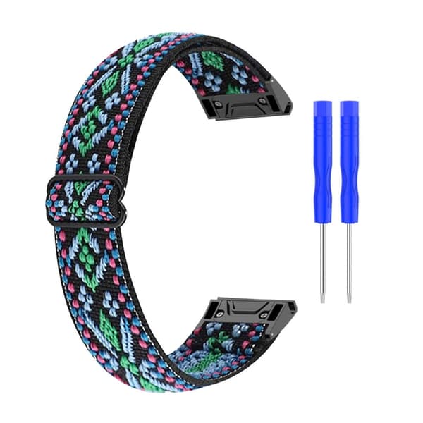 26 mm elastisk nylon-urrem til Garmin- og Coros-ure med værktøj - Grøn