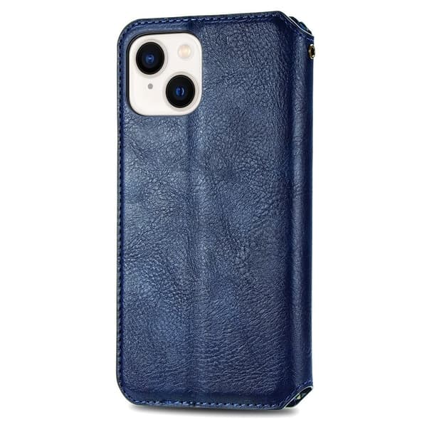 Læretui med A Stilfull Rhombus Imprint til iPhone 15 - Blå