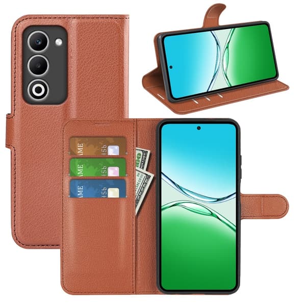 Classic Oppo A5 flip etui - Brun