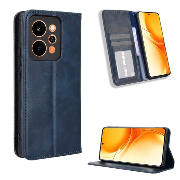 Hållbart konstläder Realme P4 Power fodral med plånbok - Blå