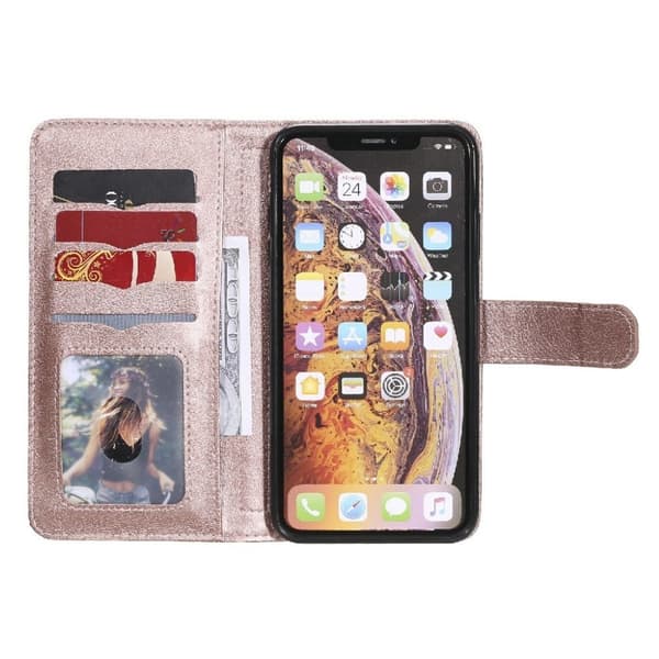 iPhone Xs Max etui med pung & 10 kortpladser – Pink
