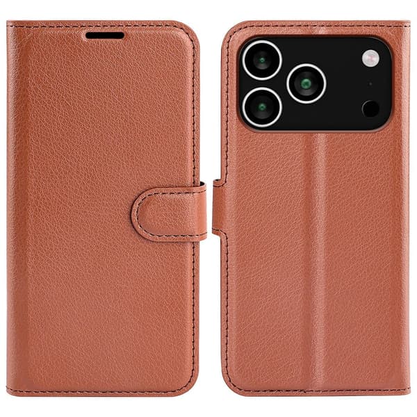 Classic iPhone 17 Pro Max flip etui - Brun