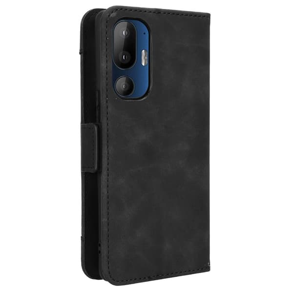 HTC U24 Pro 5G-etui med flere kortlommer og læderstativ - Sort
