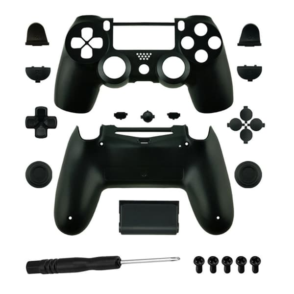 DATA FROG JDM-040 Sony PS4 Slim Game Console Plastic Protective Shell Button Deksel Set - Svart