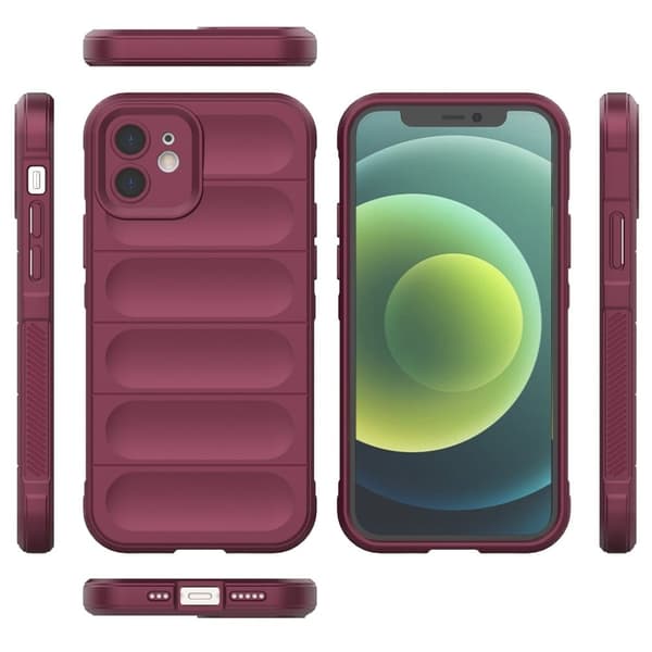 Mjukt greppformat iPhone 12 skal - Röd