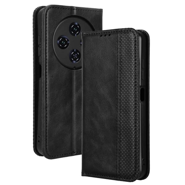 Oukitel C5 læderetui med pung - Sort