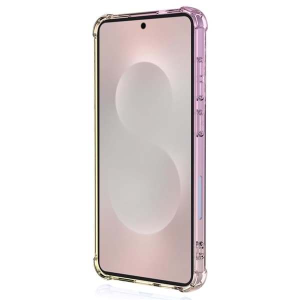 Samsung Galaxy S26-etui med gradientfarge - fleksibelt, støtsikkert mobiletui - Rosa / Gull
