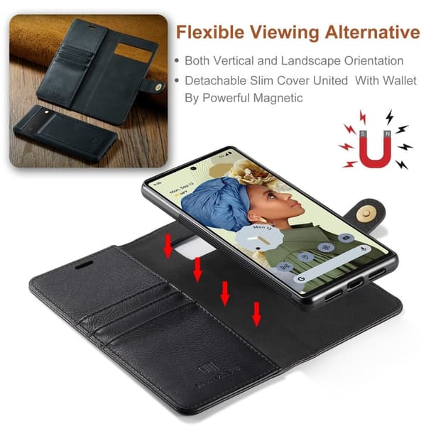 DG.Ming Google Pixel 6 Pro 2-in-1 Pung Etui - Sort