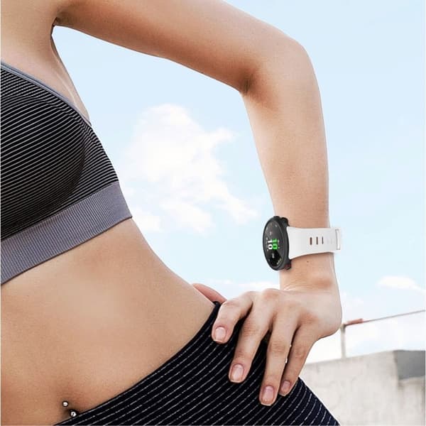 Garmin Forerunner 45S silikone sølv Spænde Urrem - Hvid