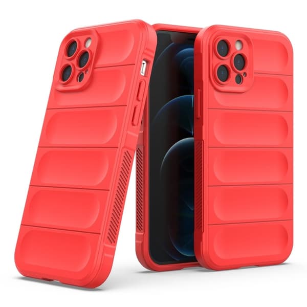 Mjukt greppformat iPhone 12 Pro skal - Röd