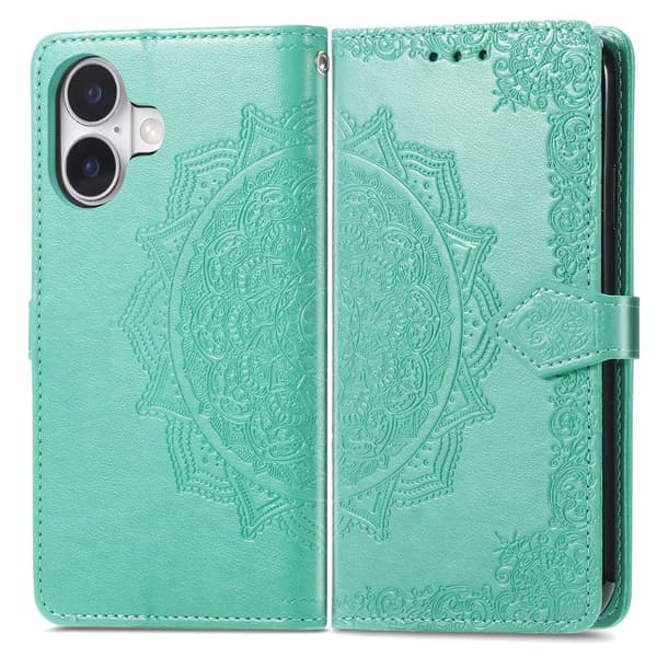 Mandala iPhone 17 nahkakotelo - Vihreä