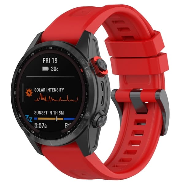 Silikoninen kellohihna Garmin ja Coros kellolle - Punainen