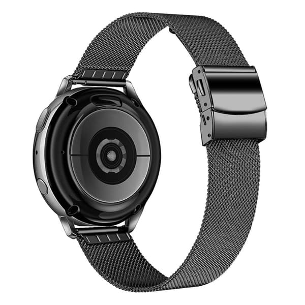 Pebble 2 / SE 2 / Time Round Stor milanesisk urrem i rustfrit stål - Sort