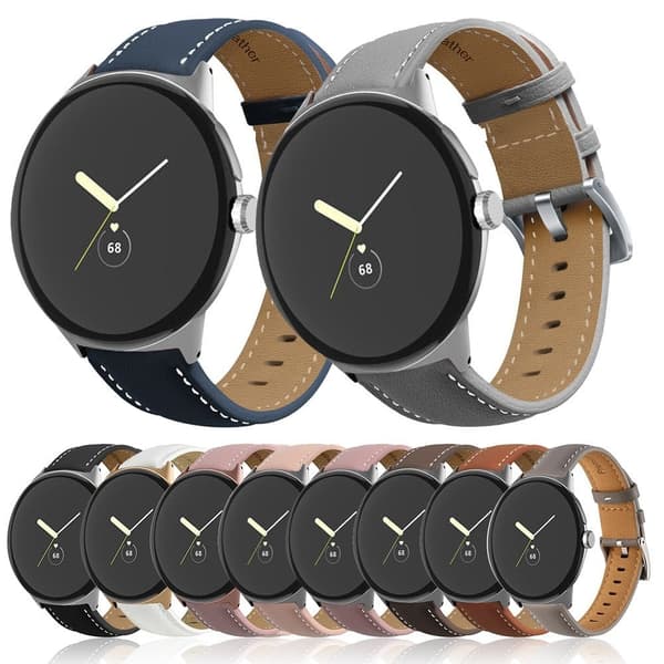 Google Pixel Watch urrem i ægte læder - Blå